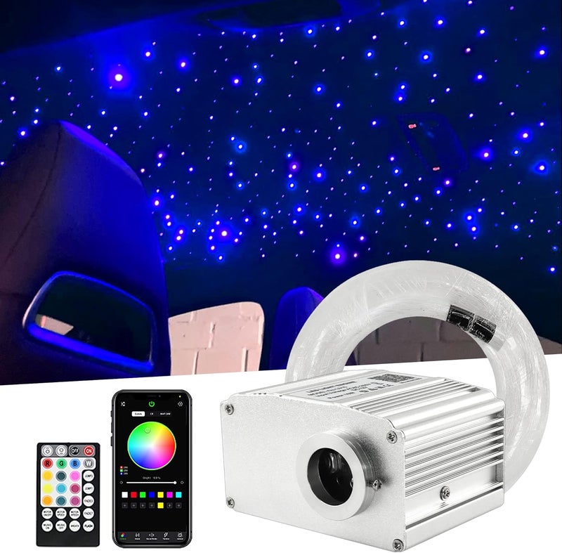 ATOKEE Store 10W Starlight Headliner Kit 250pcs 0.03in 9.8ft, Twinkle + Sound Activated Fiber Optic Star Roof Lights for Car Use with APP/Remote - Image 1